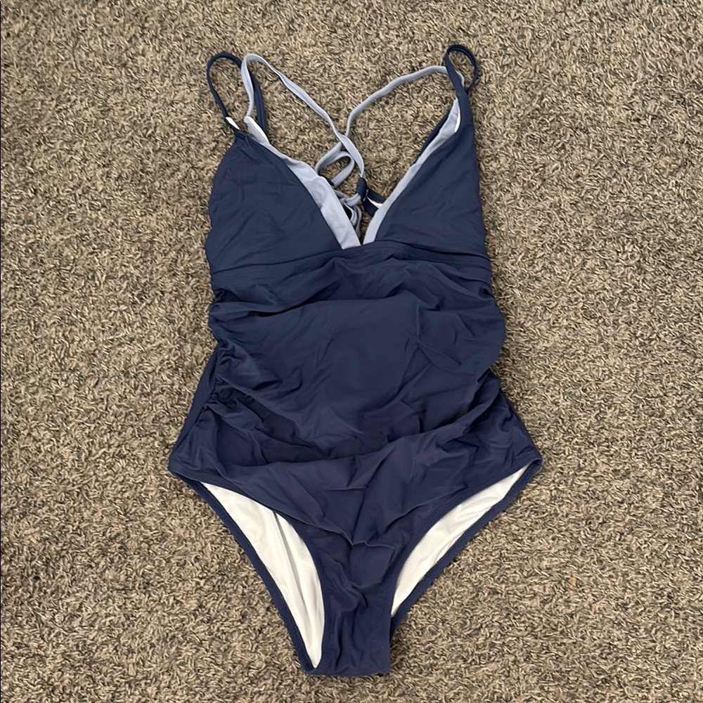 Navy Blue One-Piece Swimsuit